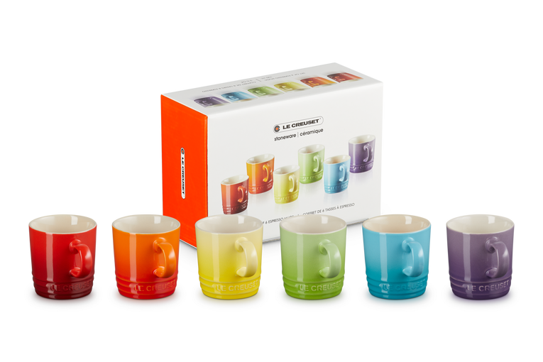 Bewolkt kwaliteit boog Espressokopjes Rainbow Set van 6 in Aardewerk | Le Creuset NL | Le Creuset