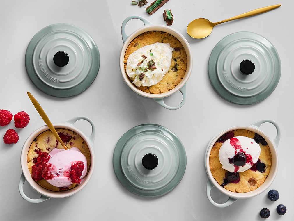 Koekjes uit de mini-braadpan met ijs